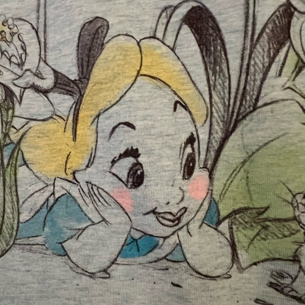 Disney Store Alice In Wonderland Shirt Top Blue Animators Collection Medium - Picture 7 of 10